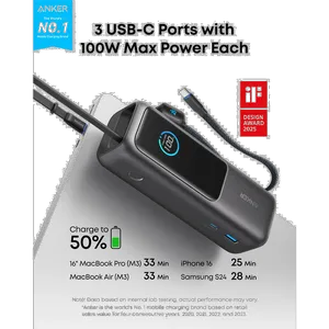 Anker A1695 25000mAh PowerBank With Two USB Type-C Cable - بندانگشتی 12
