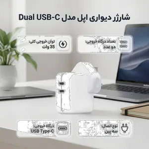 Apple 35W Dual USB-C Port Power Adapter - بندانگشتی 2