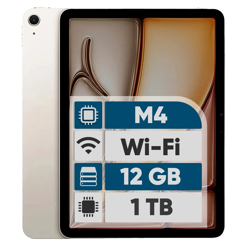 Apple iPad Air 13-inch 2026 M4 Wi-Fi, 1TB and 8GB RAM Tablet, 12MP Main Camera, Stylus and Keyboard Support