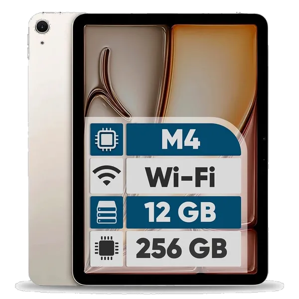 Apple iPad Air 13-inch 2026 M4 Wi-Fi, 256GB and 8GB RAM Tablet, 12MP Main Camera, Stylus and Keyboard Support تبلت 13 اینچ اپل مدل iPad Air 2026 M4 Wi-Fi ظرفیت 256 گیگابایت و رم 12 گیگابایت، رزولوشن دوربین اصلی ۱۲ مگاپیکسل، پشتیبانی از قلم و کیبورد