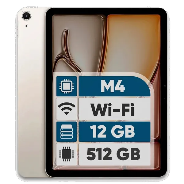 Apple iPad Air 13-inch 2026 M4 Wi-Fi, 512GB and 8GB RAM Tablet, 12MP Main Camera, Stylus and Keyboard Support  تبلت 13 اینچ اپل مدل iPad Air 2026 M4 Wi-Fi ظرفیت 512 گیگابایت و رم 12 گیگابایت، رزولوشن دوربین اصلی ۱۲ مگاپیکسل، پشتیبانی از قلم و کیبورد