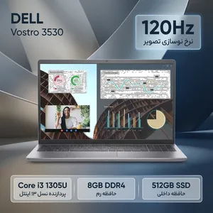 Dell Vostro 3530-i3 1305U-8GB DDR4 2666MHz-512GB SSD-IPS 120Hz 15.6 inch Laptop - بندانگشتی 2