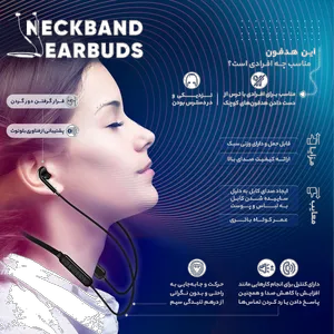 هدفون بلوتوثی گردنی انکر مدل A3213 U2i با نویز کنسلینگ میکروفون (ENC)، درگاه شارژ USB Type-C، دارای میکروفون با فناوری حذف نویز CVC 8.0، طراحی ارگونومیک و راحت، پشتیبانی از دستیار صوتی و فرمان لمسی، مقاوم در برابر آب - بندانگشتی 15