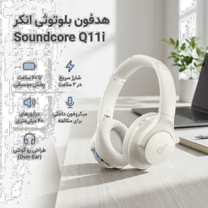هدفون بلوتوثی انکر مدل Soundcore Q11i بدون قابلیت نویز کنسلینگ، درگاه شارژ USB Type-C، دارای میکروفون داخلی، شارژ سریع - بندانگشتی 2