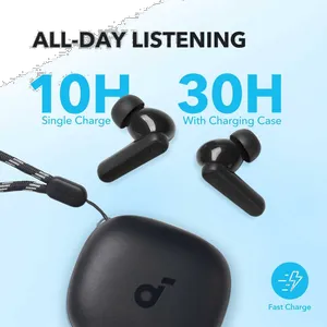 هدفون بلوتوثی انکر مدل SoundCore R50i A3949 بدون قابلیت نویز کنسلینگ، درگاه شارژ USB Type-C، دارای فناوری AI-Enhanced Calls برای کاهش نویز و بهبود مکالمات، مقاوم در برابر رطوبت و عرق - بندانگشتی 13