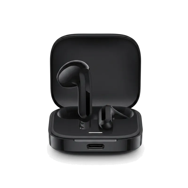 هدفون بلوتوثی شیائومی مدل Redmi Buds 6 Active با نویز کنسلینگ میکروفون (ENC)، درگاه شارژ USB Type-C، دارای دو میکروفون با قابلیت حذف نویز، پشتیبانی از فرمان لمسی، مقاوم در برابر رطوبت و عرق (IPX4)