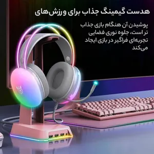 هدست گیمینگ اونیکوما مدل X25 RGB با نویز کنسلینگ میکروفون (ENC)، بدون قابلیت شارژ، اتصال از طریق جک 3.5 میلی متری صدا، دارای دکمه قطع و وصل میکروفون و دکمه کنترل صدا، طراحی ارگونومیک و بالشتک‌های نرم و قابل تنظیم، مقاوم در برابر رطوبت و عرق - بندانگشتی 11