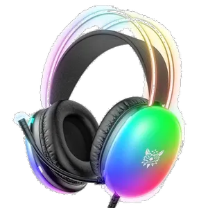 هدست گیمینگ اونیکوما مدل X25 RGB با نویز کنسلینگ میکروفون (ENC)، بدون قابلیت شارژ، اتصال از طریق جک 3.5 میلی متری صدا، دارای دکمه قطع و وصل میکروفون و دکمه کنترل صدا، طراحی ارگونومیک و بالشتک‌های نرم و قابل تنظیم، مقاوم در برابر رطوبت و عرق - بندانگشتی 6