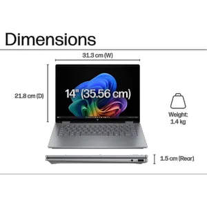 HP OmniBook X Flip 14-fm0013dx-Core Ultra 5 226V-16GB LPDDR5X 8533MHz-2TB SSD-Touch-Backlit-W 14 inch Laptop - Customized - بندانگشتی 8