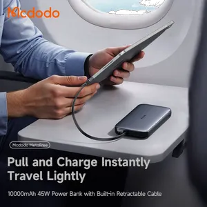 Mcdodo MC-592 45W LED Display Power Bank 10000mAh Built-in USB-C Retractable Cable - بندانگشتی 11