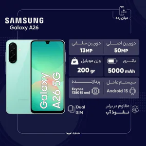 Samsung Galaxy A26 Dual SIM Storage 128GB And 6GB RAM Mobile Phone - Vietnam - with 25W Samsung Charger, Silicone Case and Screen Protector - بندانگشتی 9