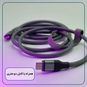 شارژر دیواری 65 وات 3 پورت وونک مدل PD65w به همراه کابل USB-C - بندانگشتی 5