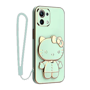 Spartan Kitty Cover For Xiaomi Mi 11 Lite / Mi 11 Lite NE / Mi 11 Lite 5G With Strap - بندانگشتی 5