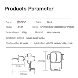 YESIDO C167 AIR VENT CAR HOLDER - بندانگشتی 2