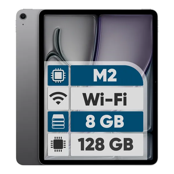 تبلت 13 اینچی اپل iPad Air 2024 M2 Wi-Fi با ظرفیت 128 گیگابایت و رم 8 گیگابایت
