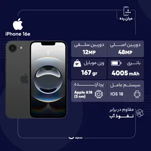 Apple iPhone 16e ZAA Dual SIM Storage 128GB And RAM 8GB Mobile Phone - angle 46