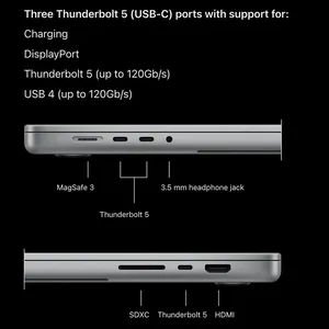 Apple MacBook Pro MGE64 2026 LLA-M5 Pro-48GB RAM-1TB SSD-Retina 120Hz 16.2 Inch Laptop  - angle 26