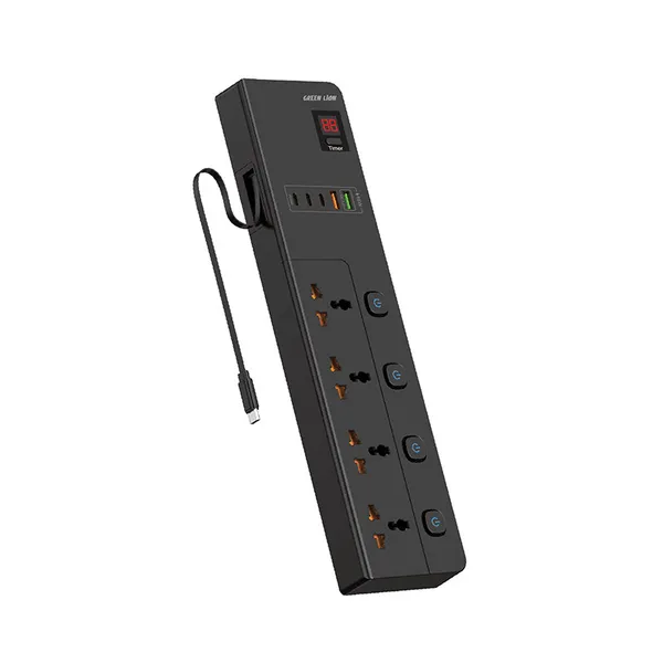 چندراهی برق گرین لاین مدل GS-800 با 4 پریز و 5 پورت USB