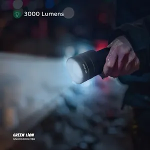 چراغ قوه دستی گرین لاین مدل GNHR3000LMBK با نور مهتابی و قابلیت شارژ سریع - angle 9