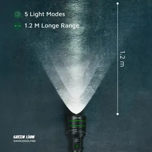 چراغ قوه دستی گرین لاین مدل GNHR3000LMBK با نور مهتابی و قابلیت شارژ سریع - angle 12
