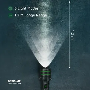 چراغ قوه دستی گرین لاین مدل GNHR3000LMBK با نور مهتابی و قابلیت شارژ سریع - angle 11