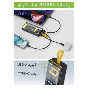 پاوربانک 20 وات گرین لاین Transparent Pro با ظرفیت 20000 میلی آمپر ساعت - angle 21