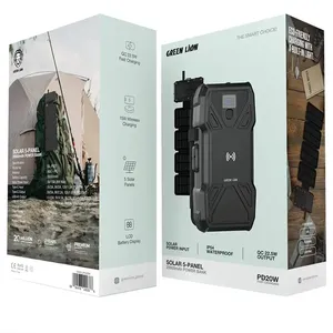 پاوربانک گرین لاین GL-PX27 Solar 5-Panel با ظرفیت 20000 میلی‌آمپر ساعت - angle 3
