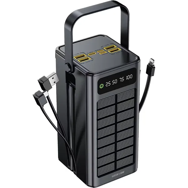 پاوربانک گرین لاین GL-PX50 با ظرفیت 60000 میلی‌آمپر ساعت و پنل خورشیدی