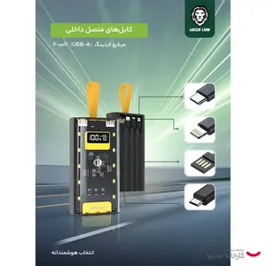 پاوربانک گرین لاین Transparent Pro ظرفیت 10000 میلی‌آمپر ساعت با طراحی شفاف - angle 20