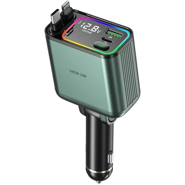 شارژر فندکی گرین لاین Retractable 90W با قابلیت شارژ سریع